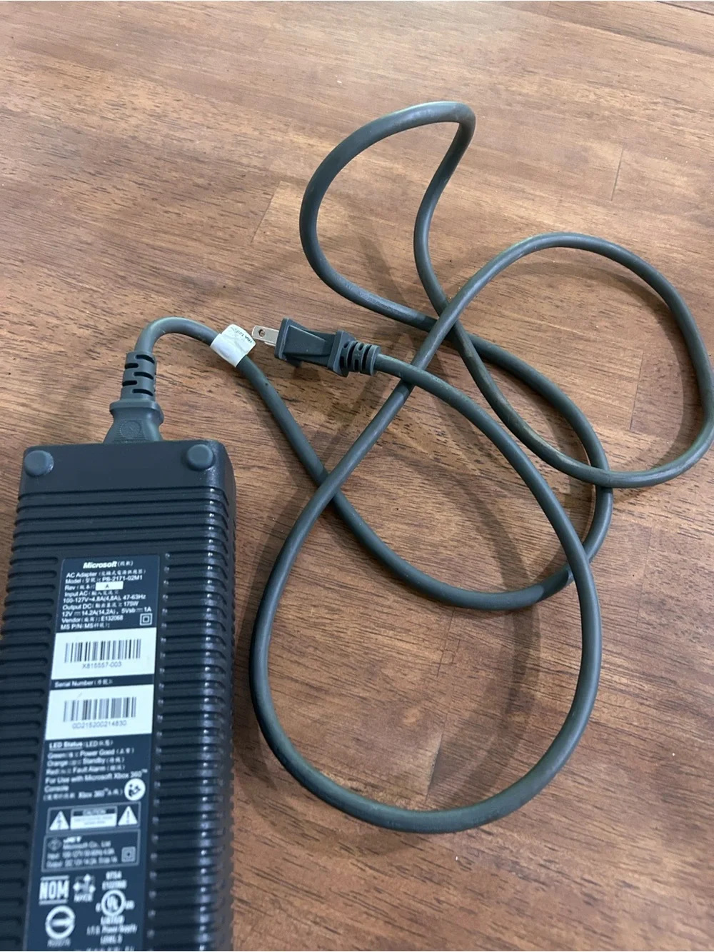 Microsoft Black Xbox 360 AC Power Adapter